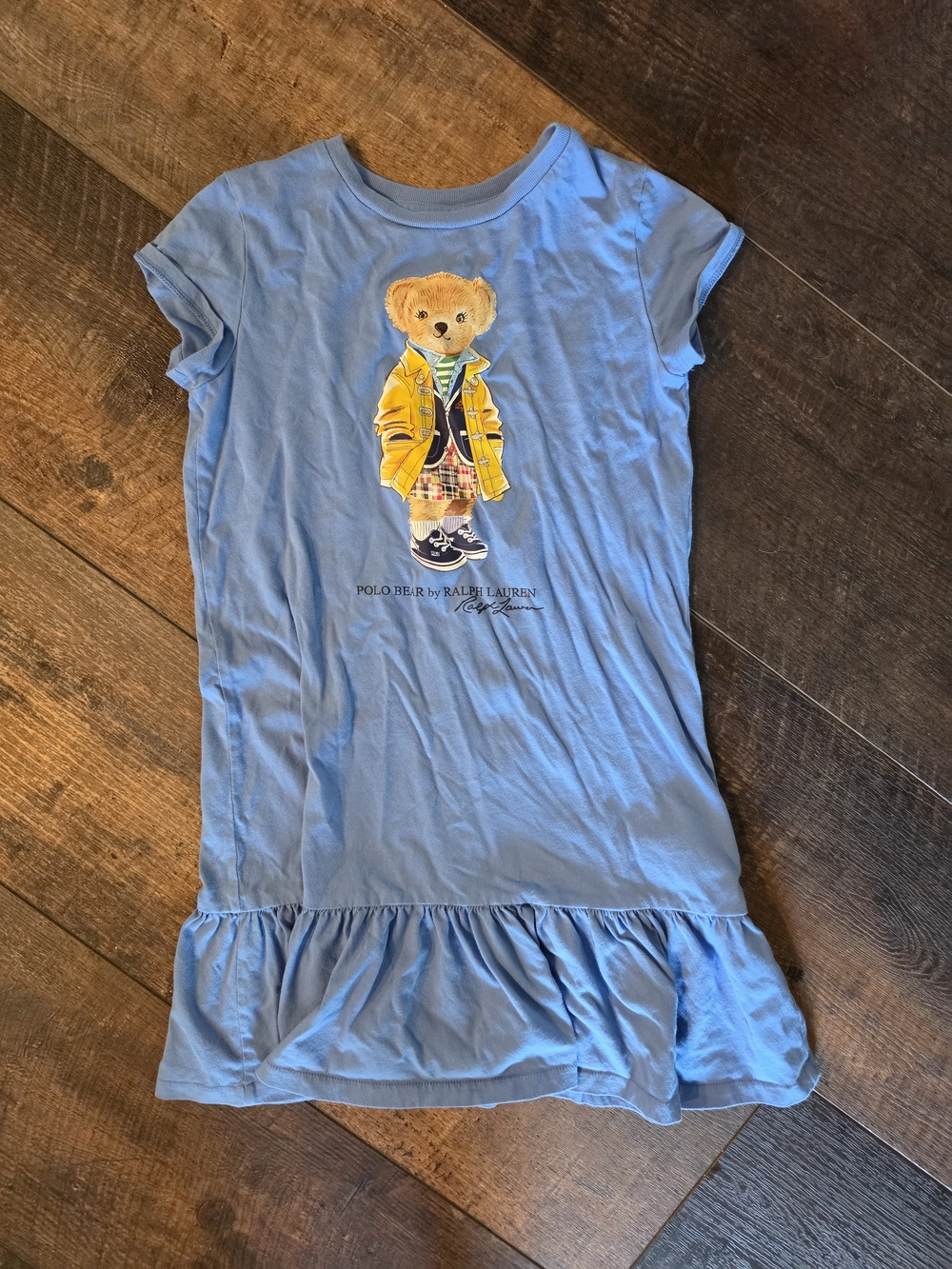 Polo Ralph Lauren girls Polo Bear ruffle dress size M 8-10